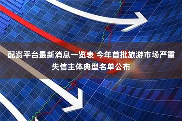 配资平台最新消息一览表 今年首批旅游市场严重失信主体典型名单公布
